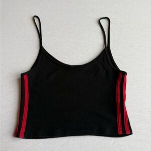 Brandy Melville Black and Red Crop Top